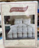 Jolly Home 4 Mevsim Tek Kişilik Kapitoneli Nevresim Takımı-Melina Taş Kahve