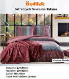Özdilek Trendy Battaniyeli Çift Kişilik Nevresim Takımı-Mimbre Bordo