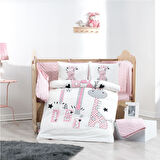 Hobby Poplin %100 Doğal Pamuk Bebek Nevresim Takımı-Buddy Pembe