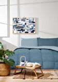 Özdilek %100 Pamuk (Çarşafı Lastikli) Çift Kişilik Yatak Seti-Colourist Maldiv Aqua
