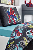 Özdilek Lisanslı Kapitoneli Tek Kişilik Dört Mevsim Nevresim Takımı Complete Set-Spiderman Street Gri