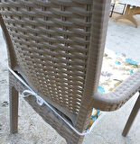 1 Adet Rattan Tek Alt Sandalye Minderi, Extra Kalın (Kalınlık 5cm)-İngiliz Gülü Mavi