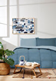 Özdilek %100 Pamuk (Çarşafı Lastikli) Tek Kişilik Yatak Seti-Colourist Maldiv Aqua