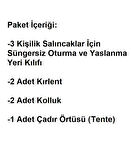 Mandaş Süngersiz 3 Kişilik Salıncak Minder Seti (Pamuklu Kumaş)-Yeşil Krem