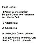 Mandaş Süngerli 3 Kişilik Salıncak Minder Seti (Pamuklu Kumaş)-Yeşil Krem