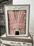 Polo Life Kutulu %100 Pamuk Tek Bornoz Şalyaka-Şeftali (XXL Beden)
