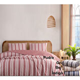 Colors & Colors Tuana İndigo Pamuk Keten Çift Kişilik Yatak Örtüsü Seti (220x240)