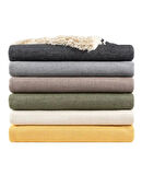 Alinda Pamuklu Kaymaz Terletmez Koltuk Örtüsü (170x230) - Kahverengi