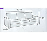 Altın Kelebek Jakarlı Streç Kaplama Maxi Çekyat Koltuk Örtüsü (3+3)-Gri YENİ