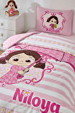 Özdilek Lisanslı Fitted Çarşaflı Tek Kişilik Çocuk Nevresim Takımı-Niloya Yağmur Pembe