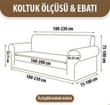 Mandaş Bohem Streç  Maxi Çekyat Örtüsü Geniş Kullanım Alanlı Gri 3+3