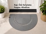 Jüt Hasır D Paspas, Kapı Önü Karşılama (40x60)-Gri Trikotlu