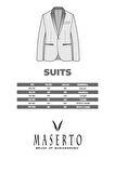 Slim Fit Mavi Takım Elbise Düz Desenli