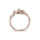 Altın Rose Renk Minimal Zeytin Dalı Yüzük 