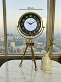 Golden Marble Üç Ayaklı Metal Masa Saati