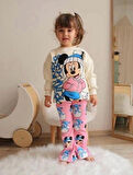Minnie Mouse Pembe Şardonlu ikili İspanyol Paça Kız Takım