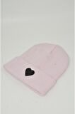 Mottomia Yılbaşı Özel Koleksiyonu Siyah Kalp Figürlü Pembe/Pudra Renk Unisex Erkek/Kadın Bere