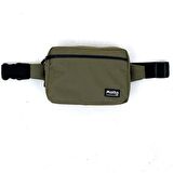 Klasik Haki Unisex Waterproof Fermuarlı 2 Ana Bölmeli Bel Çantası & Omuz Çantası