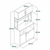 Tanmob MTD0101 İnci 90 cm Kapaklı Çekmeceli Raflı Mutfak Dolabı Beyaz