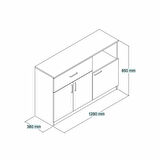 Tanmob MTD0401 İnci 128 cm Kapaklı Çekmeceli Alt Mutfak Dolabı Beyaz
