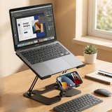 Marsilyan Notebook Standı Gümüş Alüminyum Metal Ayarlanabilir Katlanabilir Ergonomik 7-17 inç Telefon Tutuculu