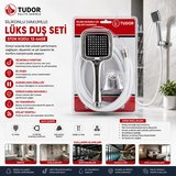 MİLANO VAKUMLU - SİLİKON LÜKS DUŞ SETİ DUŞ BAŞLIK=MİX SİLİKON HORTUM=1.5MT MAFSAL=3 KADEME (4887)