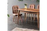 ESSEN MASA VE ETRO SANDALYE TAKIMI, CEVİZ, 130x80