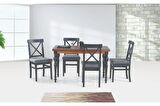 DAMLA SABİT MASA VE ÇAPRAZ DÖŞEMELİ SANDALYE TAKIMI, ANTRASİT, 125x80