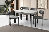 MADRİD HG MASA, KONFOR SANDALYE, AÇIK GRİ, 130x80