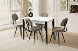 MADRİD HG MASA, EYFEL SANDALYE, KAR BEYAZ, 100x60