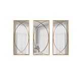 Marla Gold Metal Ayna Set 3'lü