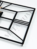 Yatay Roma Rakamlı Metal Duvar Saati 45x30cm
