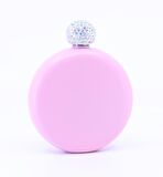Paslanmaz Çelik Cep Matarası Taşlı Kapak - Pembe (5oz 148 ml)