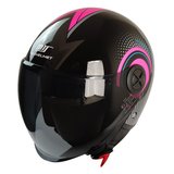 FX101 Pink Women Motosiklet Kaskı Yarım Açık Kadın Motorcu Kask