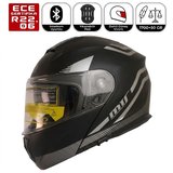 M966 V2 WX20 Gri Motosiklet Kaskı Güneş Vizörlü Çene Açılır Motorcu Kask