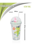 Çift Duvarlı Tumbler Pipetli Milkshake Bardağı-450 Ml
