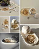 Tealight Mumluk & Tepsi Seti | Özel Tasarım | Kabartmalı Desen | 3 Parça | Gold Boyama