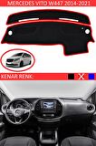 Mitsubishi Lancer 2003-2007 İçin Uygun Torpido Koruma Halısı Siyah Kenar Renk Kırmızı