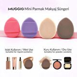 Parmak Makyaj Süngeri - Mini Puf Kapatıcı Pudra Süngeri 4 Adet
