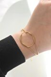 MuI MuI 316L Çelik Gold Renk Düğüm Model Bileklik