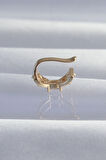 MuI MuI Pirinç Gold Renk Zirkon Taş Kaplama Earcuff Küpe