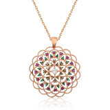 MuI MuI Gümüş Rose Geometrik Desenli Madalyon Kolye