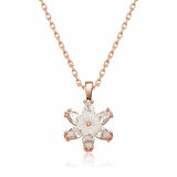 MuI MuI Gümüş Rose Beyaz Lotus Çiçeği Kolye