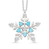 MuI MuI Gümüş Aquamarine Taşlı Kar Tanesi Kadın Kolye