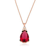 MuI MuI Gümüş Kırmızı Topaz Damla Kolye