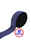 Kaliteli Elastik Kolon - Üç Çizği Mavi 5cm Eninde (12 metre) (Esnetilmeden Kesilir)