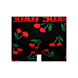 Munivy Juan Raul Kiraz Desenli Siyah Rahat Erkek Boxer