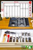 14'lü Set Modüler Kaşıklık Çekmece Içi Düzenleyici Şeffaf Kepçelik Modüler Clear Organizer