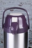 Cooker termos 4,5 lt. çelik pompalı çay termosu - su termosu mor