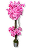 Lüx Pembe Bahar dalı 100 Cm Metal Saksı
